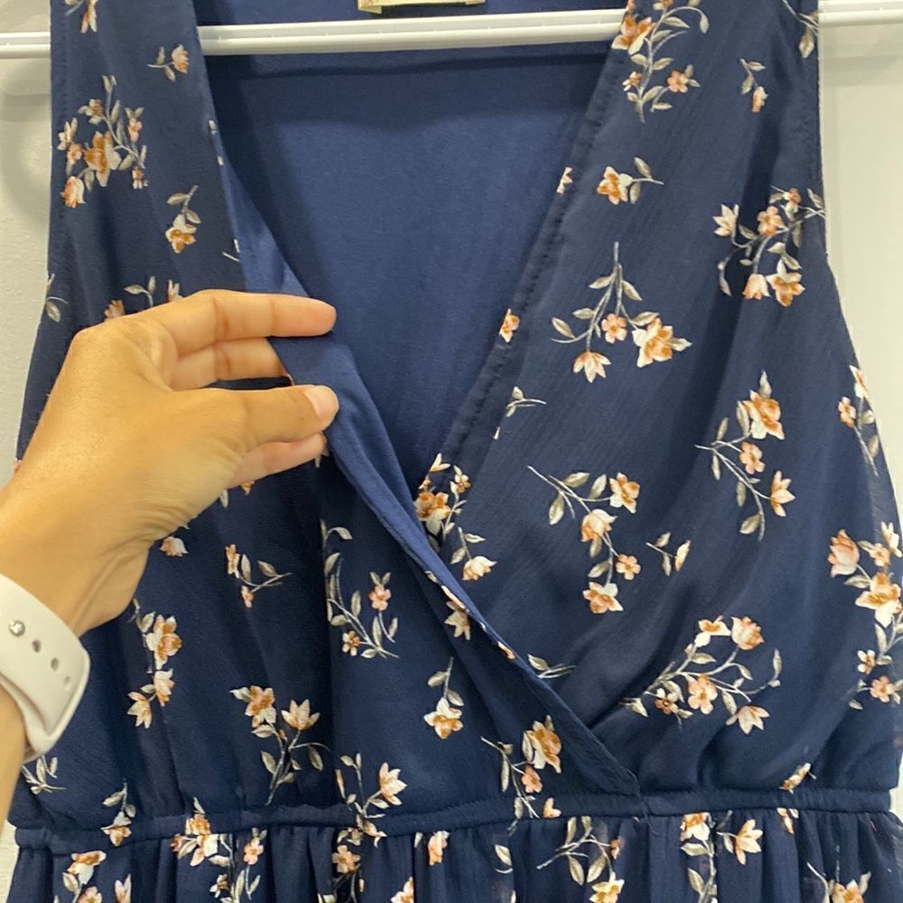 Altar'd State Blue Floral Dress High Low - Picture 7 of 9